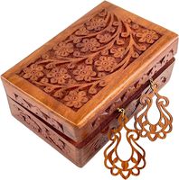Boîte à bijoux en bois haut de gamme personnalisée, motifs sculptés à la main, boîte de rangement pour souvenirs, boîte à bibelots de qualité supérieure