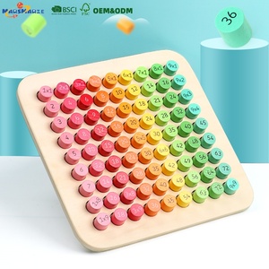 Juegos de Matemáticas de Madera, Materiales de Aprendizaje para Niños, Tabla de Fórmulas Matemáticas, Tablero Educativo de Números y Multiplicaciones, Juguetes Matemáticos - Product Image 1