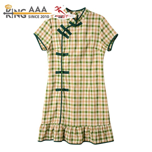 KingAAA Vente en gros de robes Qipao d'occasion pour femmes, style fusion Est-Ouest, Cheongsam de seconde main pour dames, robes esthétiques orientales, vêtements de galerie - Product Image 2