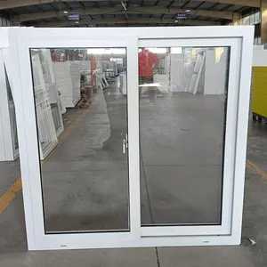 WEIKA 2 track pvc sliding window 3.14 inch double slide bathroom bedroom windows vinyl material white with insect net