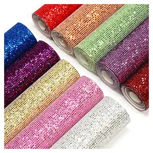 High Quality Glitter Waterproof Faux Leather For Decoration, Custom Vinyl Pu Leather For Hair Bow Bags Shoes Crafts