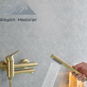 Set Doccia e <span class=keywords><strong>Rubinetto</strong></span> Alto di Lusso Wayon in Rame Dorato per Progetti Alberghieri - Product Image 6