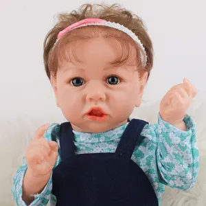 55子供のおもちゃシミュレーション髪眠っているビニールの女の子リアルなベベ人形生まれ変わった卸売