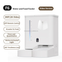 Distributeur automatique de nourriture pour animaux de compagnie 2 en 1 avec distributeur d'eau, nourrisseur intelligent WiFi 5G avec caméra vision nocturne audio bidirectionnel, programmable pour chats et chiens
