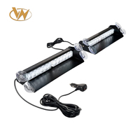 Pinzhi Barra de Luces Estroboscópicas de Emergencia para Coche/Camión, 2x14 Pulgadas, 24 LED, 12V 12W, Universal, Nueva (Parabrisas Delantero/Trasero/Plataforma)
