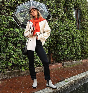 Bottes <span class=keywords><strong>de</strong></span> pluie Chelsea personnalisées pour femmes, imperméables, dessus en caoutchouc, semelle à crampons, chaussures <span class=keywords><strong>de</strong></span> pluie à la cheville avec doublure en microfleece - Product Image 6