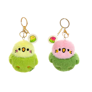Ensemble de porte-clés en peluche d'oiseaux couineurs colorés, collection de breloques de sac <span class=keywords><strong>perroquet</strong></span> Kawaii, cadeau - Product Image 5