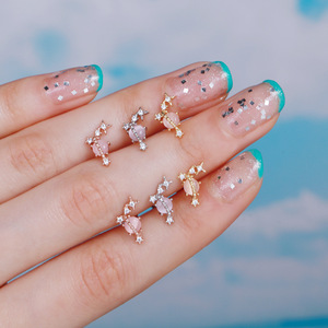 Trang sức xỏ khuyên titan, trang sức vàng thật, khuyên tai Helix, khuyên tai Labret, khuyên tai sụn <span class=keywords><strong>Tragus</strong></span>, khuyên tai dạng ghim dành cho nữ, bán buôn - Product Image 6