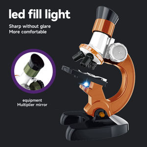 顕微鏡おもちゃキット ラボ LED 100/400/1200X ホームスクール教育玩具ギフト 洗練された生物顕微鏡 子供用 - Product Image 3