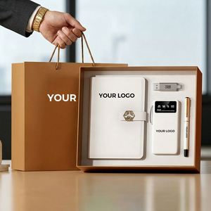 High-end Promotional Giveaways Corporate Leather <b>Gifts</b> PU Leather A5 Notebook Business <b>Gift</b> <b>Set</b> with Pen and USB - Product Image 1