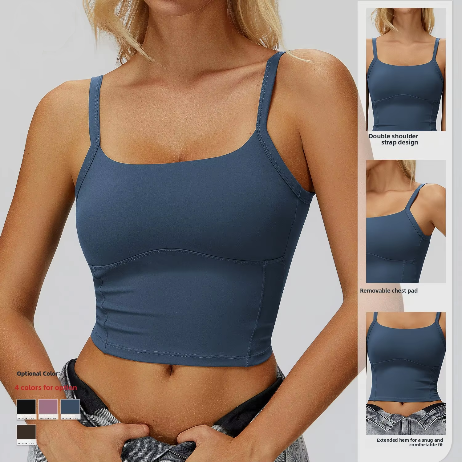 Custom Women Plus Size Lightweight Seamless High Support Shockproof Yoga Tank Top for Fitness Gym