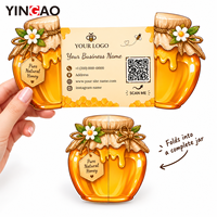 Carte de remerciement personnalisée découpée sur mesure en forme de bouquet alimentaire avec code QR pour les boutiques de produits alimentaires artisanaux et les boutiques de parfums