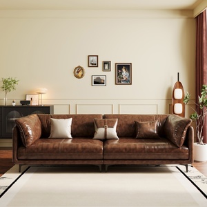 Sofá Moderno Vintage Francés Yisi, Sofá Recto para Sala de Estar, Tapizado en Tela Encerada, para Apartamentos y Hoteles, Relleno de Esponja - Product Image 4