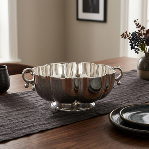 Enfriador de vino tipo champán, tazón decorativo para hielo con asa, vajilla decorativa para sala de estar y comedor, tazón plateado para servir alimentos en fiestas - Product Image 1