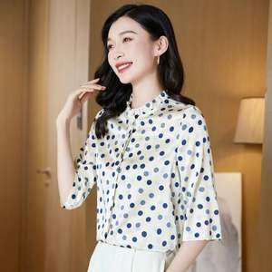 เสื้อไหมกลางแขนยาวลำลองของผู้หญิงสำหรับฤดูร้อนการออกแบบที่หรูหราอเนกประสงค์ทันสมัยนอกจากนี้ในตู้เสื้อผ้าใดๆ - Product Image 2