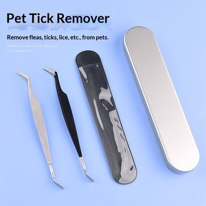 Pince à puces et tiques en acier inoxydable avec petit peigne et outil de nettoyage - Product Image 2