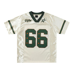 Maillot américain brodé personnalisé vêtements de football en maille à séchage rapide T-Shirt de sport en patchwork Streetwear maillot de football rétro - Product Image 1