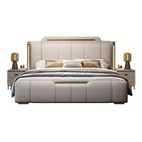 Neues italienisches Luxus-Doppelbett (1,8 m) mit weicher Polsterung, Hochzeitsbett, schlichtes modernes Design für das Hauptschlafzimmer, gepolsterte Betten