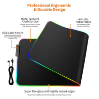 Tigerwings Mouse Gaming serat mikro, bantalan tetikus Gaming kecepatan RGB Anti Slip permukaan halus kustom kualitas tinggi dengan tujuh pilihan warna