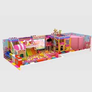 Candy theme equipo de juego para niños juegos suaves equipo de juego interior niños gran parque infantil interior, parque de atracciones con toboganes