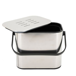 Küçük mutfak paslanmaz çelik kompost <span class=keywords><strong>Bin</strong></span> dikdörtgen açık üst depolama kovası sürdürülebilir çöp kutusu stoklanan kompost depolama - Product Image 1