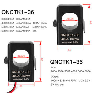 Transformateur de courant à noyau divisé QNCTK1-36 400A 100mA 400A 50mA 500A 333mV 300A 1V 600A Pince CT Transducteur de courant micro Capteur - Product Image 2