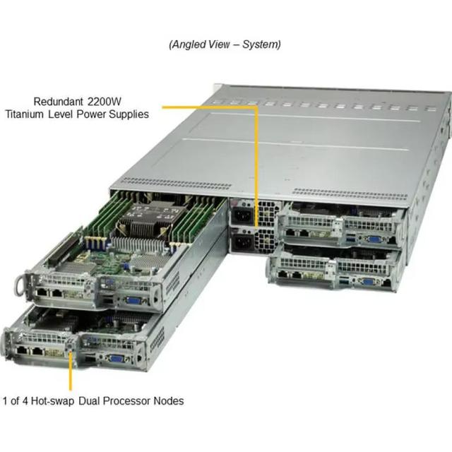 Supermicro Twin SuperServer SYS-220TP-HTTR High Speed Processor Run the Server Stably for a Long Time