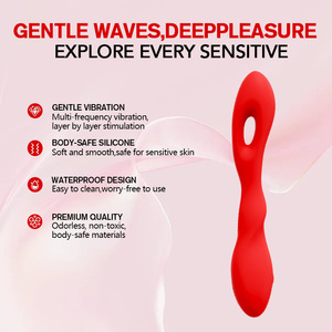 Adult <b>Vibrator</b> Waterproof Silent USB <b>Rechargeable</b> Pink Red Purple Black Color Options For Stimulation - Product Image 4