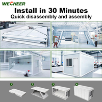 Maison conteneur pliable résistante au vent, maison modulaire portable pour site extérieur, logement temporaire, maison conteneur pliable
