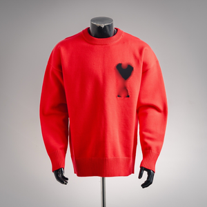 Nuovo <span class=keywords><strong>Maglione</strong></span> Autunnale a Collo Alto con Cuore per Uomo e Donna, Tinta Unita, Stile Giovanile <span class=keywords><strong>AMI</strong></span> CLAMS, Casual, Traspirante, Antirughe, in Cotone Lavorato a Maglia - Product Image 2