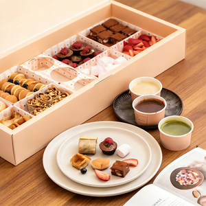 Custom Eco-Friendly <strong>Rectangle</strong> White Cardboard Paper Cake Box Bulk Bakery <strong>Packaging</strong> Cookie <strong>Chocolate</strong> Marcaron Card Ribbon - Product Image 2