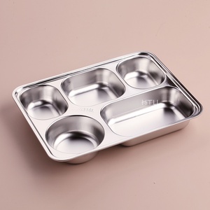 Plateau repas divisé en acier inoxydable poli SUS316, écologique, de qualité alimentaire, pour enfants, adultes, cantine scolaire - Product Image 3