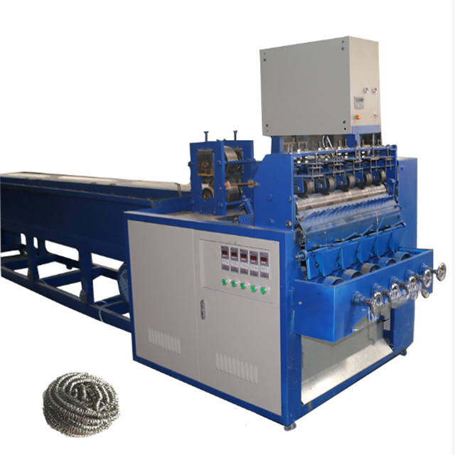 automatic SS 0.7mm wire stainless steel flat scourer making machine kitchen sponge scourer making machine