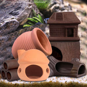 水槽用装飾陶器、景観用紫粘土鉢、水槽用穴あき装飾 - Product Image 2