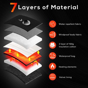 Toptan kış elektrikli isıtmalı kayak eldivenleri dokunmatik ekran şarj edilebilir eldivenler snowboard yürüyüş kayak açık hava etkinlikleri için - Product Image 5