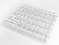 Plateau de présentation en plastique PET pour macarons, 50 cavités, boîte d'emballage transparente pour desserts, conteneur