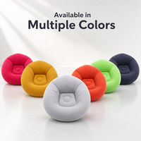 Canapé gonflable floqué confortable, chaise longue gonflable individuelle, canapé pliable pour salon, chambre et camping