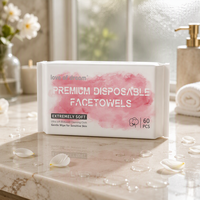 Serviettes faciales jetables en coton rayées 3 plis écologiques 200x200mm 80g/200g pour les soins de la peau