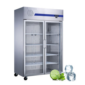 ตู้แช่เย็นแสดงสินค้าแบบกระจกสองบาน รุ่นประหยัดพลังงาน ระบบทำความเย็นด้วยอากาศ ควบคุมอุณหภูมิแบบดิจิตอล โครงสร้างสแตนเลส - Product Image 1