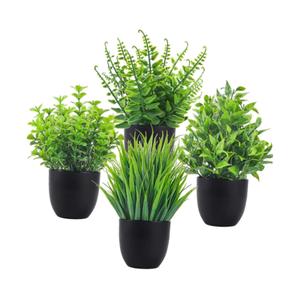 Piccola pianta artificiale Bonsai verde in forma in vaso per appendere in bagno soggiorno o scrivania per la decorazione di ringraziamento - Product Image 2