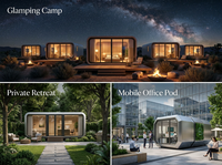 Capsule High-Tech Elite SolarReady : Espace Modulaire en Acier Optimisé, Chambre de Villa Moderne Entièrement Meublée, Mini Conteneur Mobile