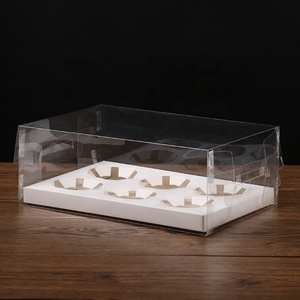 Wholesale Transparent Cupcake <b>Boxes</b> with Inserts Bakery <b>Boxes</b> to Fit 2 4 6 12 Cupcakes Muffins <b>Clear</b> Packaging <b>Boxes</b> - Product Image 5