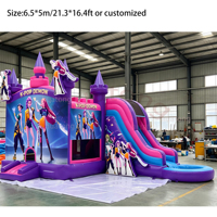 Château gonflable commercial K-POP Demon Theme violet pour enfants avec toboggan, idéal pour la location