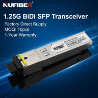 Transceptor SFP Nufiber 1.25GB/s 3.3V 20km 1310nm FP PIN -3~-9dBm Dúplex LC SMF DDM Módulo de Fibra Óptica para Centro de Datos