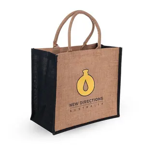Cheaper Price Custom Eco Friendly Recycle Foldable Gift Beach Hessian Jute Shopping Sack Gunny Tote Bag Supplier