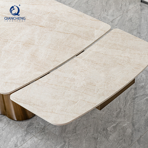 Tavolo da Pranzo Estensibile di Lusso Multifunzionale Pieghevole Regolabile con Piano in Pietra per 12 Persone Arredamento Moderno - Product Image 4
