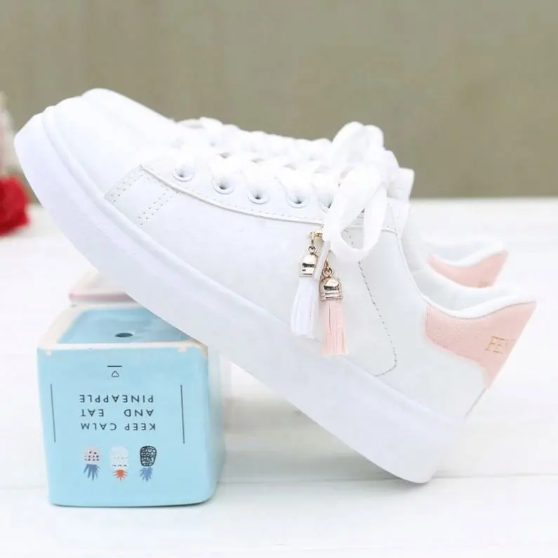 Low Top Women's Sport Shoes Ladies White Women Sneakers Casual Lace Up Running Shoes womens flats High Quality Sneakers