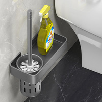 Portaescobillas de baño cromado, herramienta de limpieza de acero inoxidable, cepillo de baño duradero con cepillo de baño y juego de Soporte para Baño