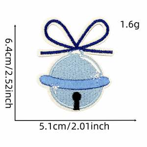 Nuevo parche termoadhesivo bordado de verano, lindo, azul, de Papá Noel, hombre de jengibre, pingüino, campana de nieve para decoración - Product Image 6