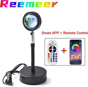 Lámpara de Proyección de Atardecer al por Mayor, Rotación de 180 Grados, Carga USB, Proyector LED Moderno de Aluminio para Uso en Hoteles - Product Image 5